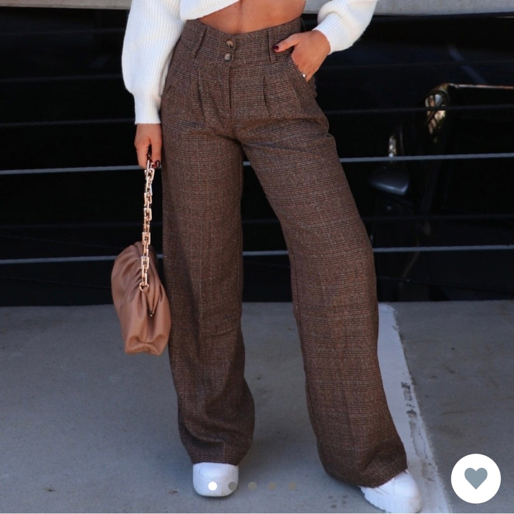 Lane 201 Brown checkered trousers
